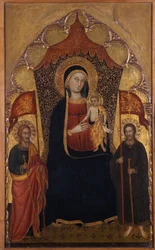Thronende Madonna mit Kind, dem Apostel Jakobus dem Älteren und St. Ranieri